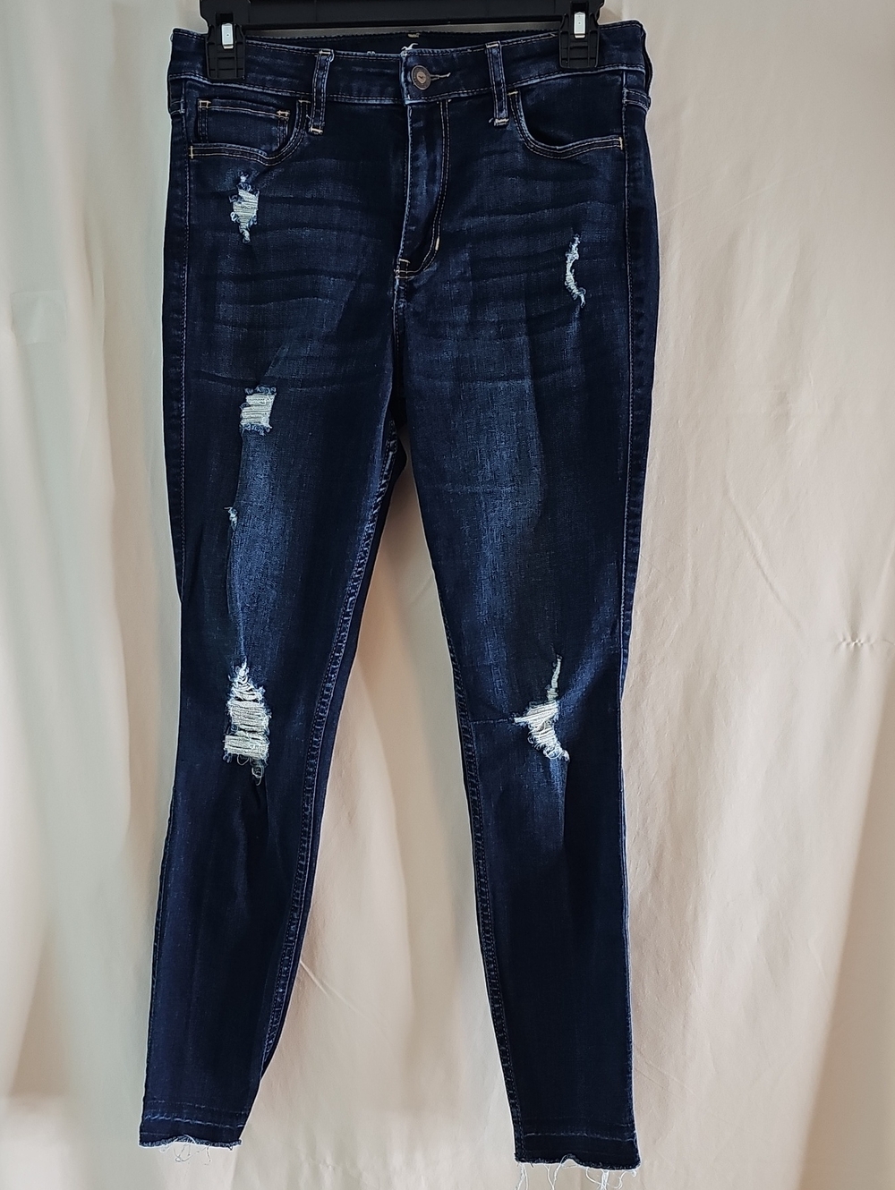Hollister Dark Indigo Distressed Skinny Jeans